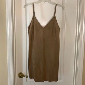 Wilfred Free. Small tan faux suede slip dress
